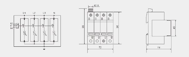 25kA T1+T2 Surge Protective Device with DIN Rail Mount for Industrial Electrical Protection