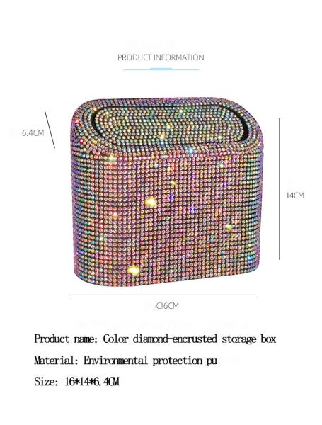 Shiny New Car Hanging Garbage Collection Dual Purpose Portable Diamond-encrusted Trash Can