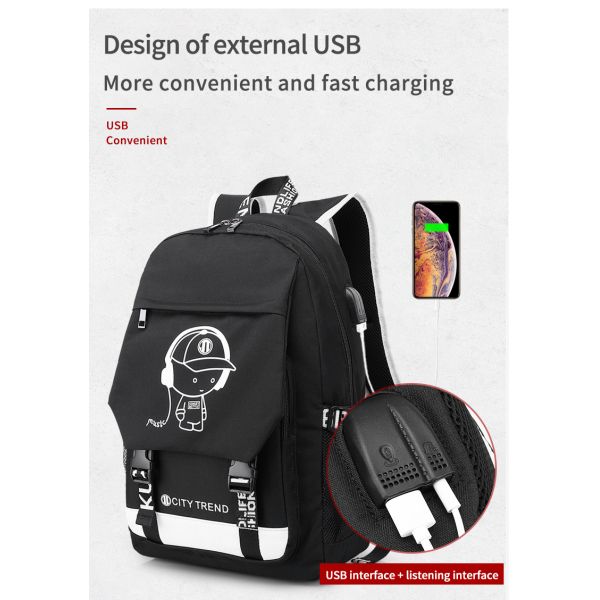 Fabrique en gros logo fluorescent personnalisé garçons sac à livres imperméable durable lumineux étudiant sacs à dos pour hommes