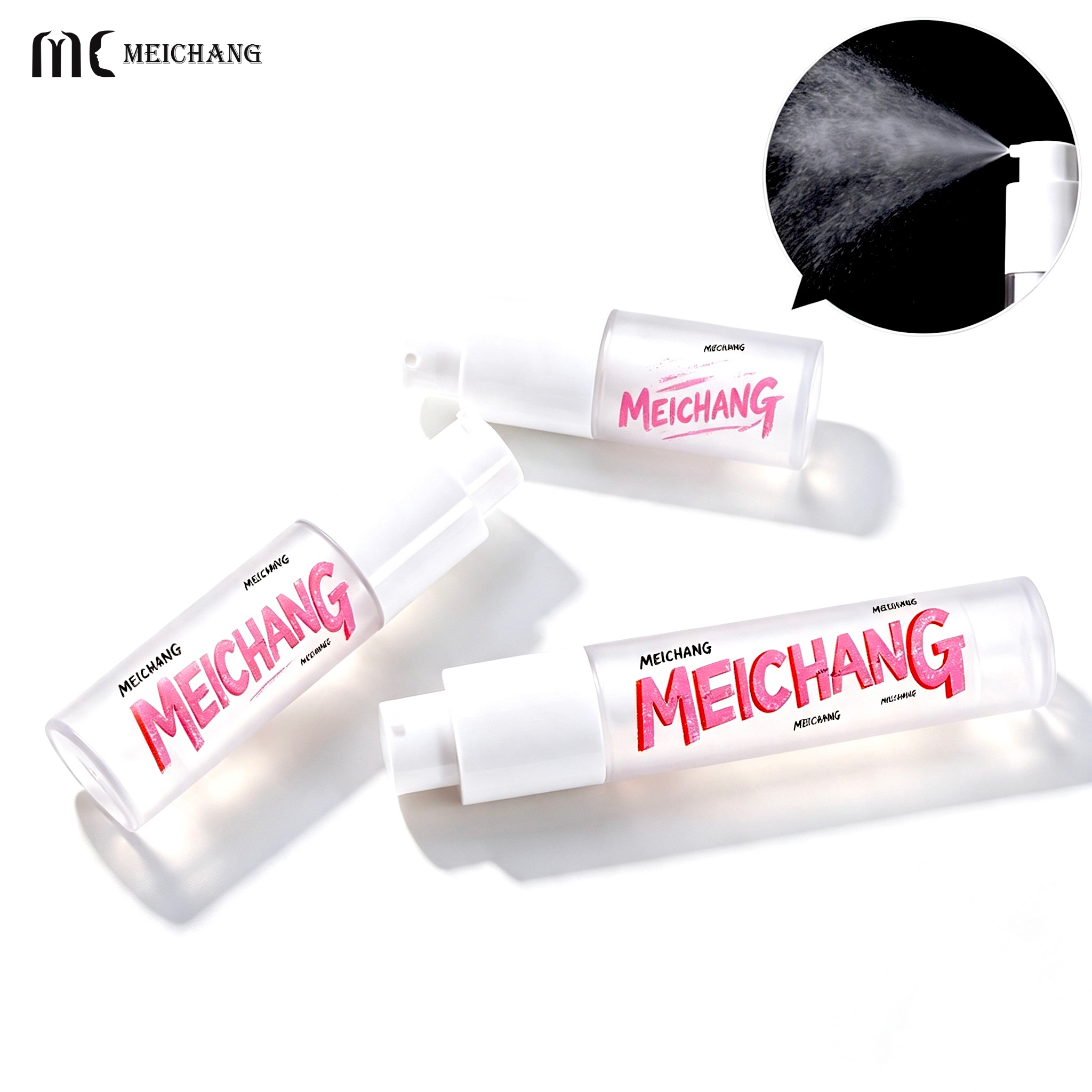 15ml 30ml 50ml Custom Airless Fine Mist Spray Bottle with Rotating Lock Design for Skincare Packaging(MC-296)