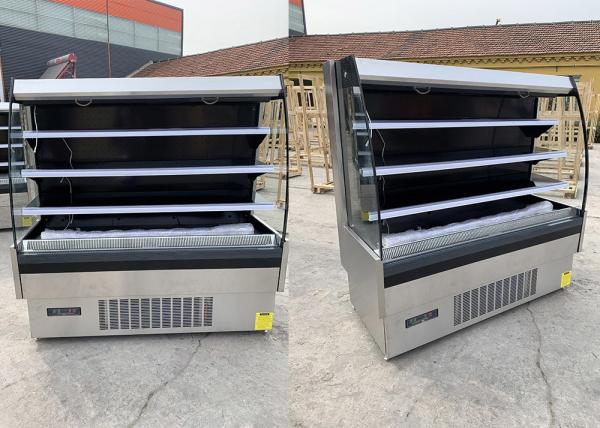 A garra semi vertical N do ar livre vai refrigerador da exposição de aço inoxidável