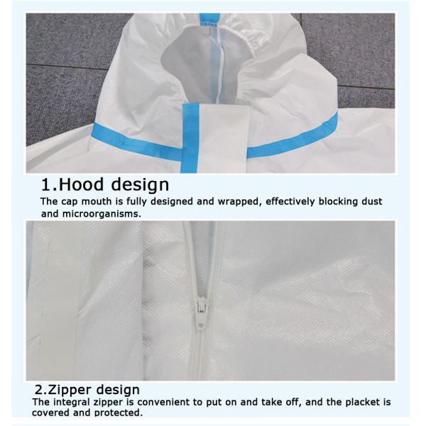 Quick Dry Disposable Protective Suit Medical Isolation Clothing Non Woven Fabric