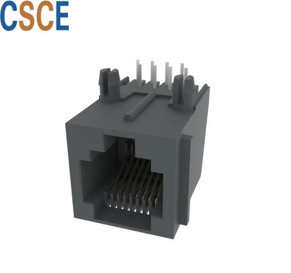 Right Angle Panel RJ45 Modular Jack Green Color Contact Resistance 30 Milliohms Max