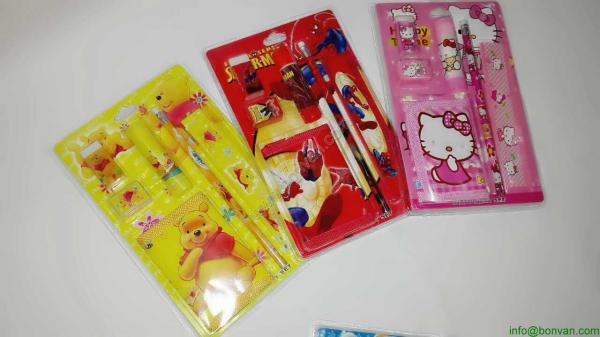Back to school stationery gift kit with PVC pencil bag,custom stationery set