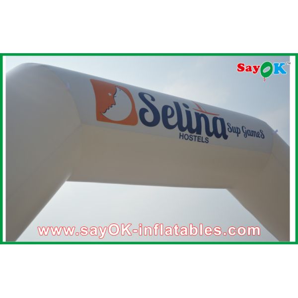 Wind-resist White Inflatable Arch 400D Oxford Cloth for Advertising Campaign