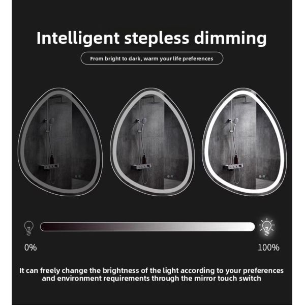 High-End Bathroom LED Mirror for Hotels - Unique Water Drop Design, Anti-Fog, Waterproof, Wall Mounted