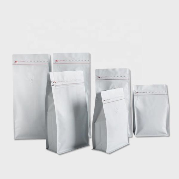 125g 250g 500g 1kg Aluminum Foil Flat Bottom Coffee Bean Bags With Valve