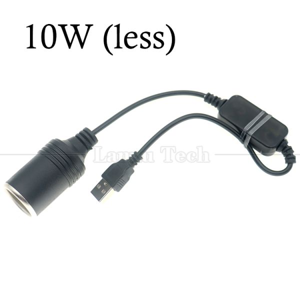 Set Up Charger USB A Male 5V to 12V Car Cigarette Lighter Socket Female Converter Cable