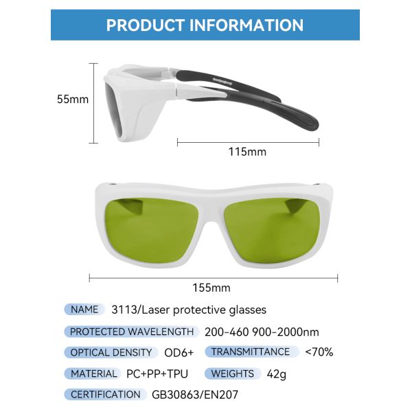 laser protection glases IPL glasses protective laser eye protection laser level glasses 1320nm 1510nm OD6+ LASER PROTECTIVE LENSES  co2 laser protection glasses ipl safety glasses glasses with laser