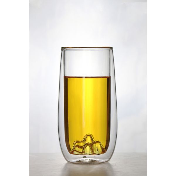 Кружки кофе ясности Шап горы, боросиликат изолировали двойную чашку стекла стены