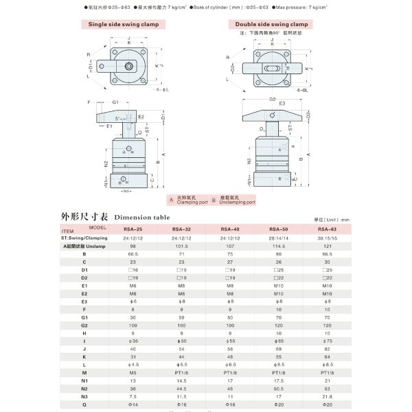 Aluminium Alloy Pneumatic Swing Clamp Cylinder Rotating Welding Fixture