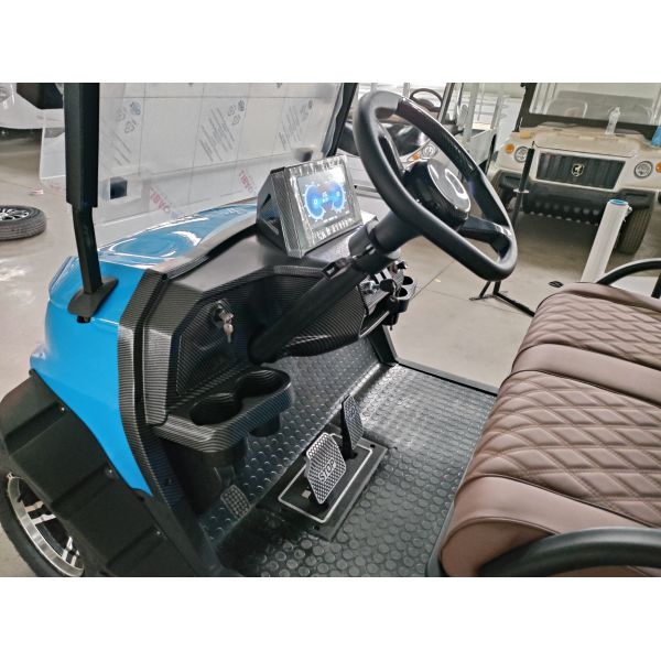 Blue 4+2-Seater Electric Off-Road Luxury Golf Cart Lithium Battery Equipped With 14-Inch Off-Road Tires Customizable color and LOGO