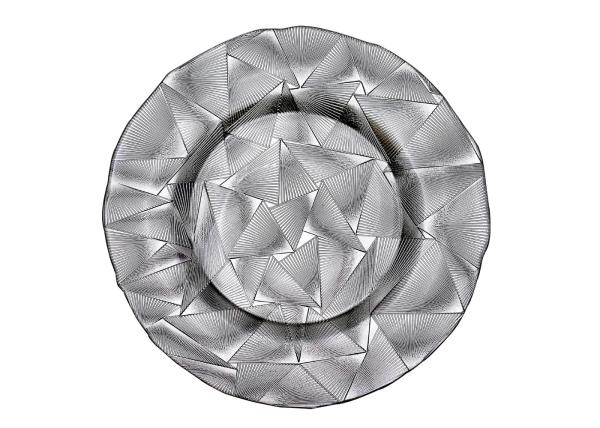 32cm Diamond Cutting Embossed Glass Plates For Wedding Party