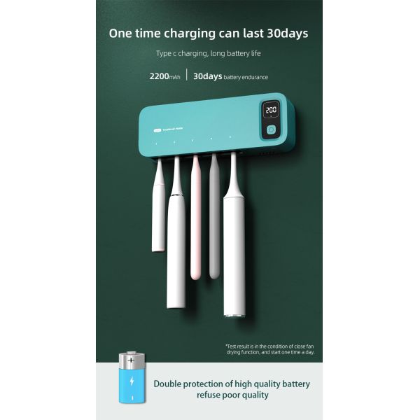 2000mah Batería de la Brasa de Dientes UV Sanitizer Casilla Con 5 Posiciones de la Brosa de Dientes