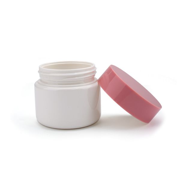 Customizable 300ml Plastic Cosmetic Jar with Pink Cap PET Cream Jar for Skincare Lotion