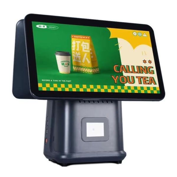 Retail Restaurant Billing Machine 15.6 inch Dual Screen POS System with Win Operating System and Android POS
