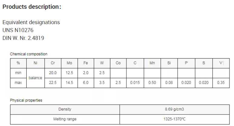 Tubes recuits lumineux de JOHO, tuyau de Hastelloy C276 pour l'industrie