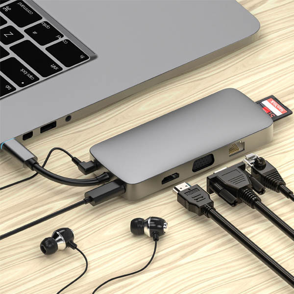 3.0 USB Type C HUB HDMI Multi 10 Ports 4mil For MacBook Pro USB Splitter