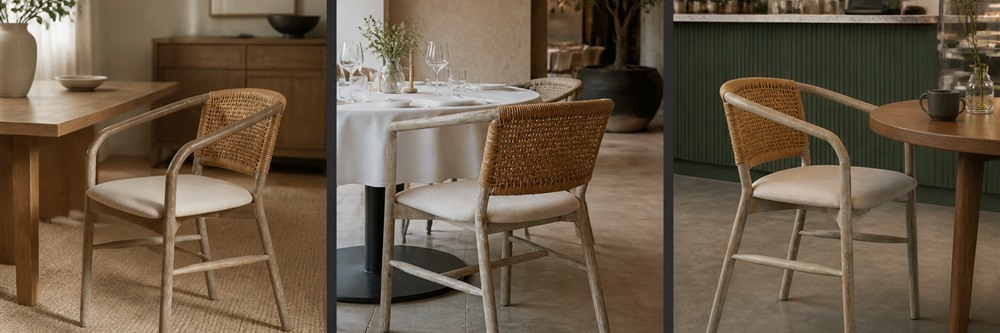 Woven Rattan Back Dining Armchair CYC-059