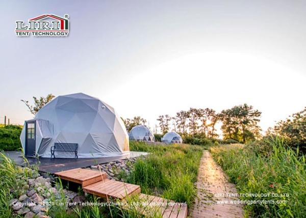 Outdoor Transparent 100 Km/H Geodesic Dome Tents With PVC Cover