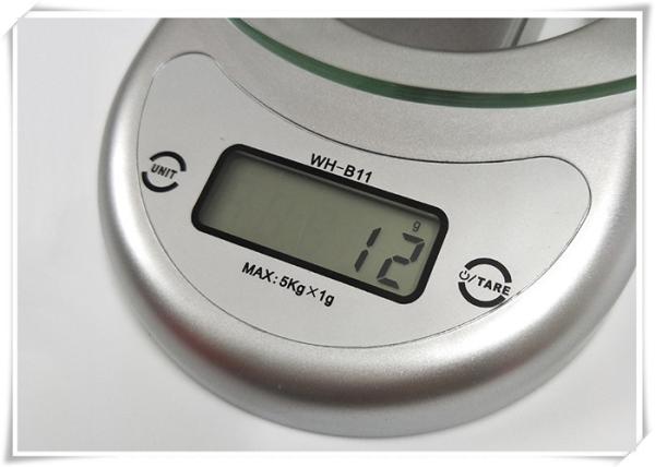 Silver Color Tempered Glass Digital Scale With 5000g Maximum Load