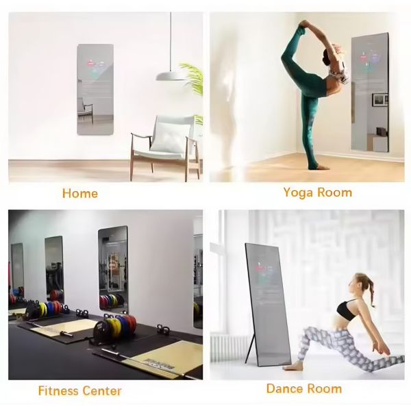 CH 32 Inch Floor Stand Magic Mirror Gym Interactive Health Full Body Sport Exercise Workout Smart Fitness Mirror OLED Display