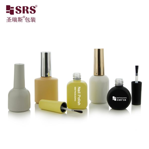 Customize Color Glass Bottle With Brush For Nail Polish Empty Makeup Bottles Packaging Painted Color With Logo Printing