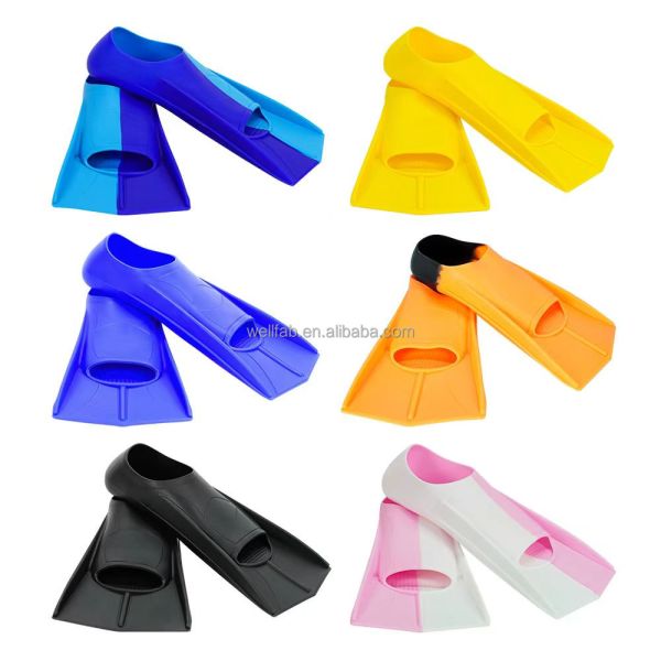 Soft Silicone Custom Logo Short Blade Swimming Fins For Adult Snorkeling And Diving Training