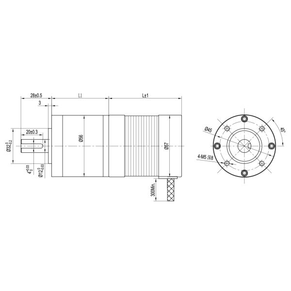 Geared Bldc Motor Nema23 Round 57mm Brushless