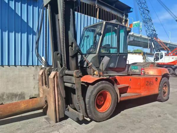 All Terrain Linde 10-16 Ton Diesel Forklift Truck Manual Power Source Farms Core Components Engine Motor Rated Loading 15 16 Ton