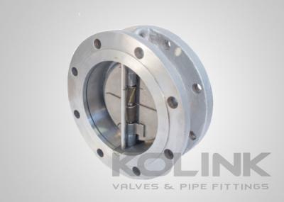 Resiliente de aço inoxidável flangeado & metal da válvula de verificação da bolacha da Dobro-porta assentados