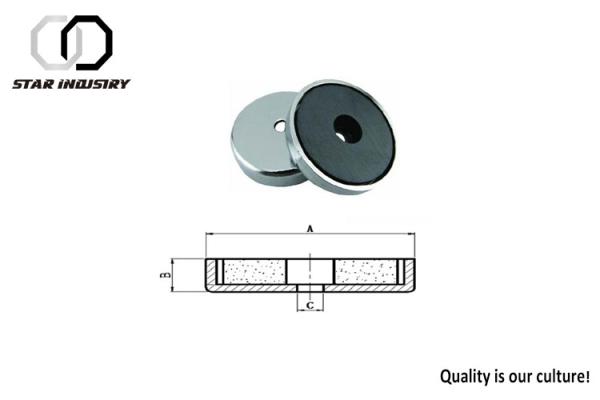 Durable Strong Ceramic Pot Magnet With Screw For Disc Magnetic Assembly