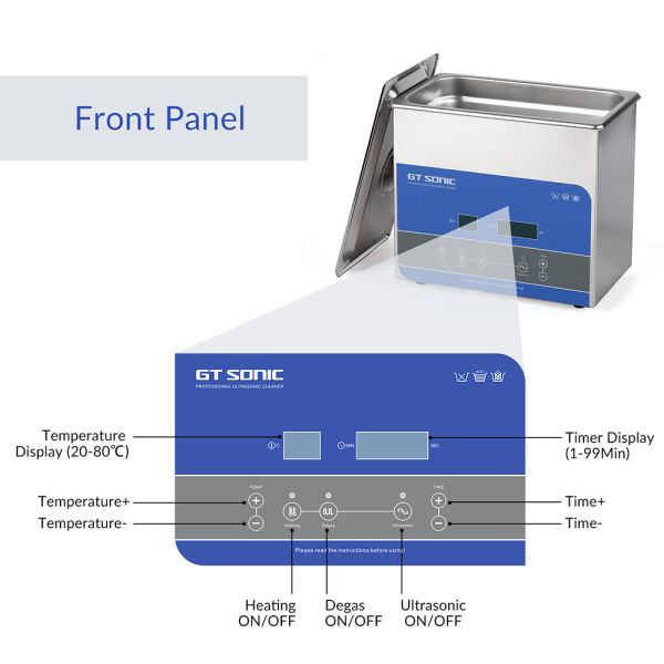 Уборщик GT ЗВУКОВОЙ 3L цифров ультразвуковой с механическими таймером/подогревателем контроля
