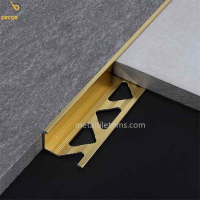 10mm Aluminum Corner Tile Trim ,  Gold Chrome Straight Edge Tile Trim
