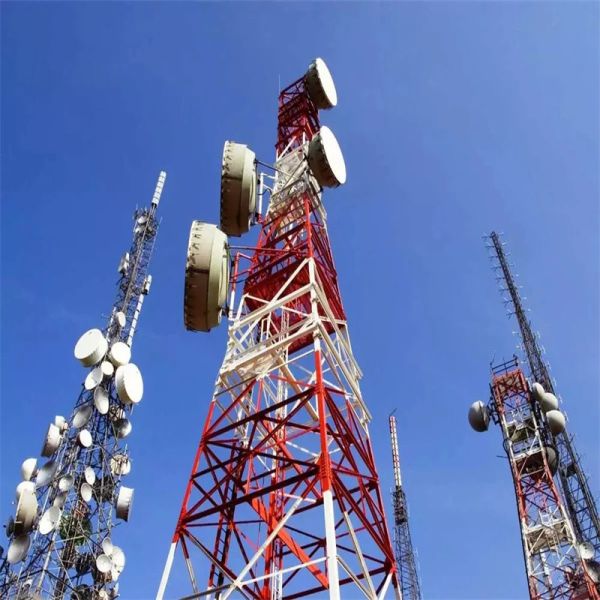 60m Lattice Radio Tower Angular Hot Dip Galvanized Steel Four Leg Communication Antenna Tower