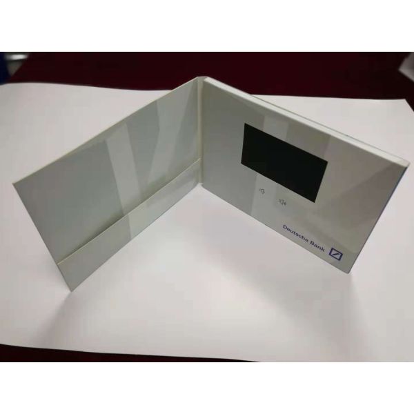 Custom design paper material display video card 4.3'' lcd screen video brochure digital video display with inside pocket