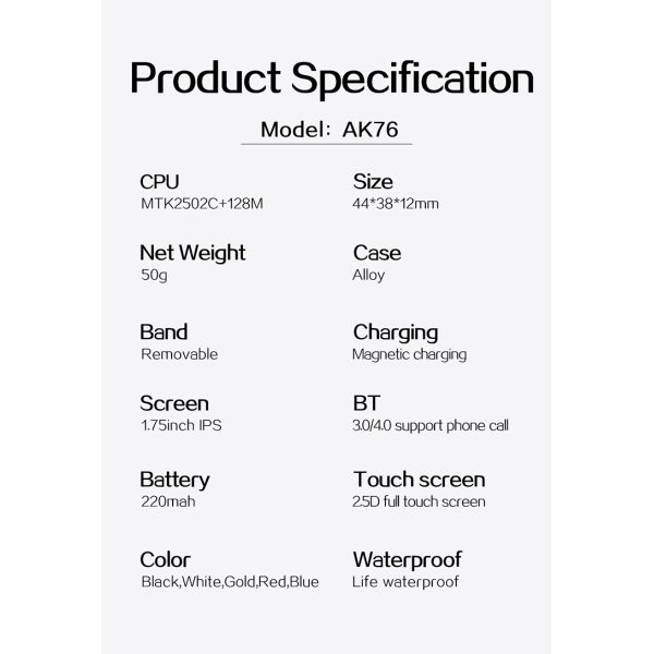 320X385 1.75inch ягнится водоустойчивый браслет пар IOS андроид игр звонка 7 Smartwatch