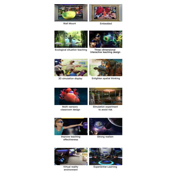 Customized 3D Virtual Intelligent Teaching 3D Screen Indoor Full Color LED Display