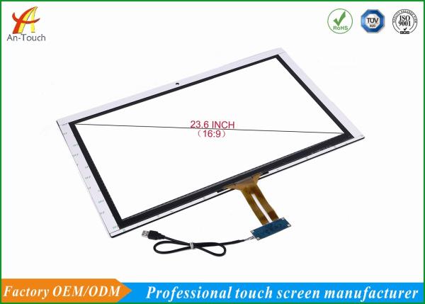 Waterproof o grande painel da visualização ótica de tela táctil 23,6 com a cópia de seda para o quiosque