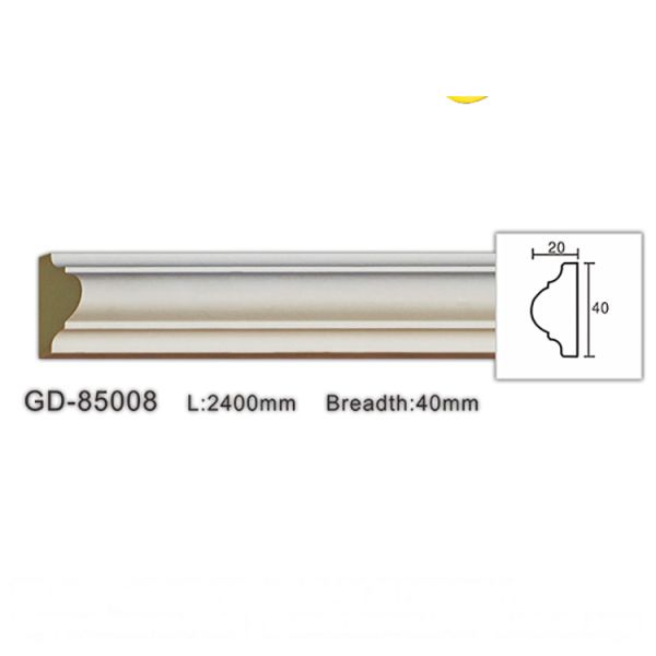 GD-85008 40mm Good Quality Heat-Insulated Paintable Urethane Polymer Flat Moulding