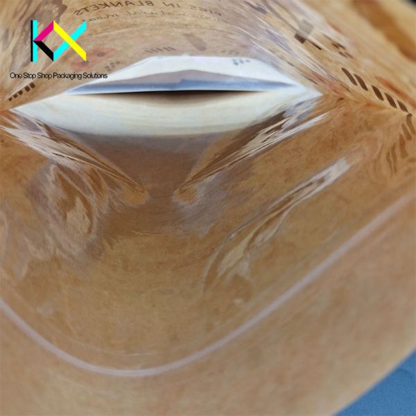 Digital Printing Resealable Kraft Paper Bags Kraft Paper Food Bags with Clear Window