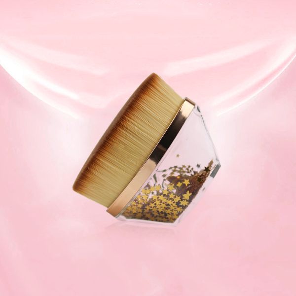 Сторона плоское Kabuki ручки яркого блеска пластиковая чистит высокую плотность щеткой для жидкостного учреждения