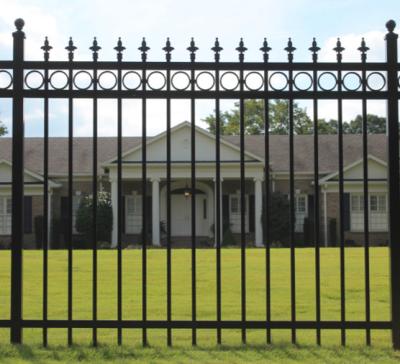 60*60mm Post Size Metal Garden Fencing , Black Rod Iron Fence 2.0m --2.5m Length