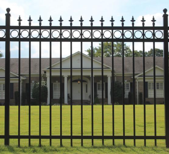 60*60mm Post Size Metal Garden Fencing , Black Rod Iron Fence 2.0m --2.5m Length