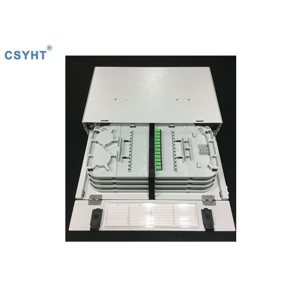 4 Splice Cassette Fiber Optic Rack Mount Patch Panels 48 Ports Pull Out ODF 19