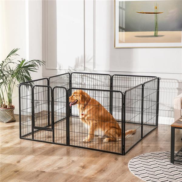 Removable PP Tray Foldable Metal Dog Crate Rust Proof  Iron Wire Material