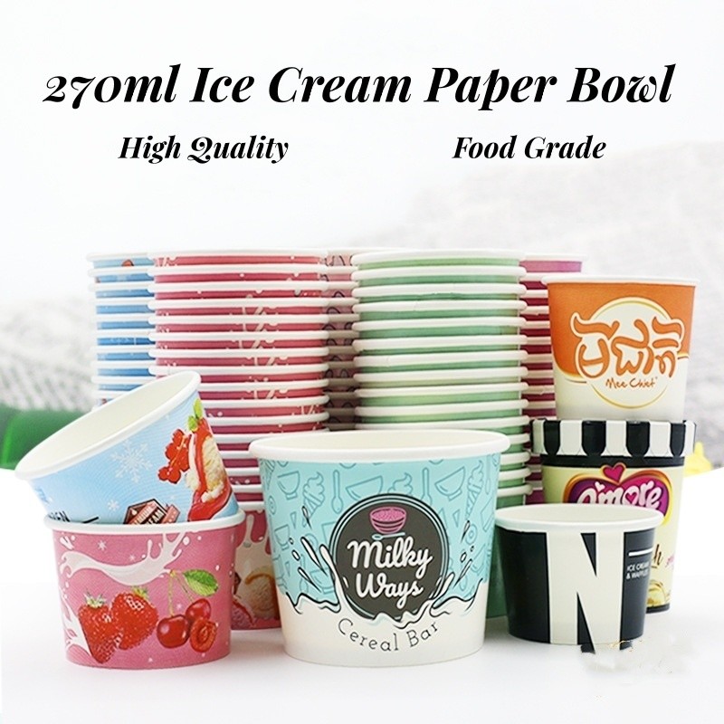 4.000kg Package Gross Weight Customized Flexo Printing Paper Bowl for Safe Ice Cream