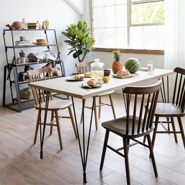 Contemporary Wood Dining Room Table 120×60×75CM With Minimalism Design