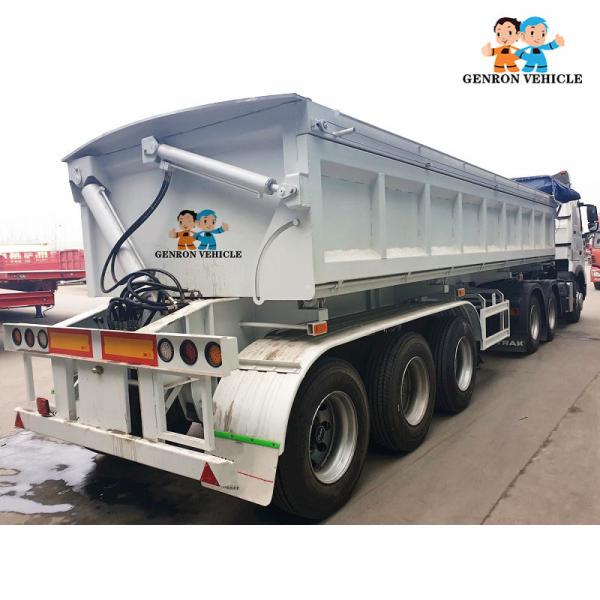 3 exportação lateral dos eixos 60T Tipper Semitrailer With Automatic Cord a Tanzânia, a Zâmbia, a Gana, etc.