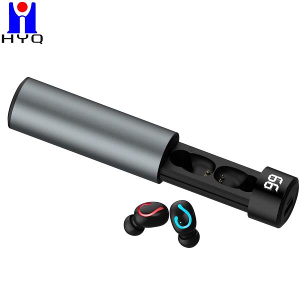 2 In 1 Auriculares Power Display Support Power Bank Earphones TWS Grey